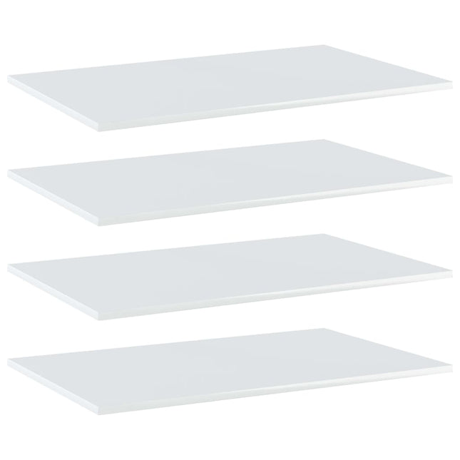 Ripiani per Libreria 4 pz Bianco Lucido 80x50x1,5cm Multistrato