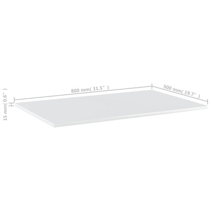 Ripiani per Libreria 4 pz Bianco Lucido 80x50x1,5cm Multistrato