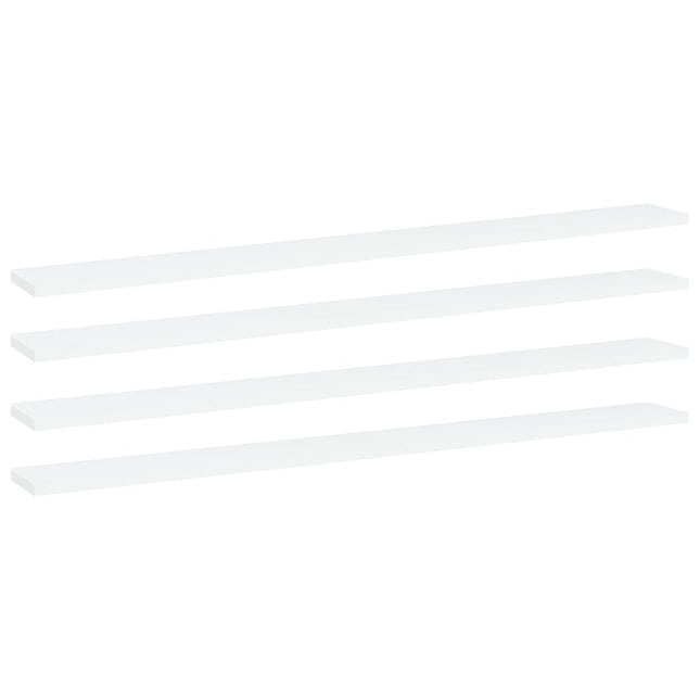 Ripiani per Libreria 4pz Bianchi 100x10x1,5cm Legno Multistrato