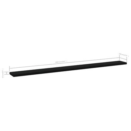 Ripiani per Libreria 4pz Neri 100x10x1,5cm in Legno Multistrato