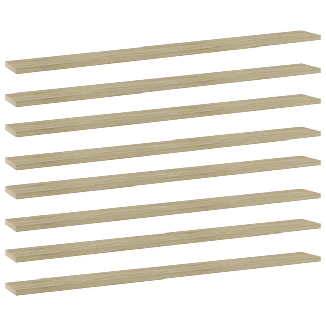 Ripiani per Libreria 8pz Rovere Sonoma 100x10x1,5cm Multistrato