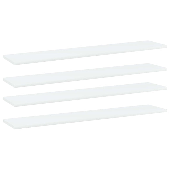 Ripiani per Libreria 4pz Bianchi 100x20x1,5cm Legno Multistrato