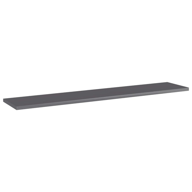 Ripiani per Libreria 4pz Grigio Lucido 100x20x1,5cm Multistrato