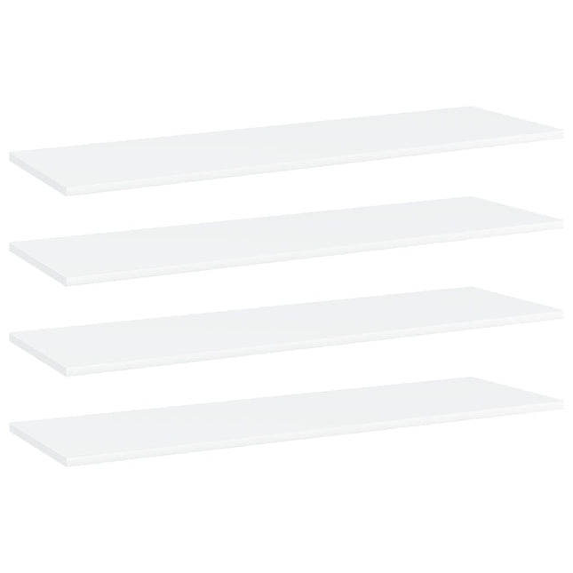 Ripiani per Libreria 4pz Bianchi 100x30x1,5cm Legno Multistrato