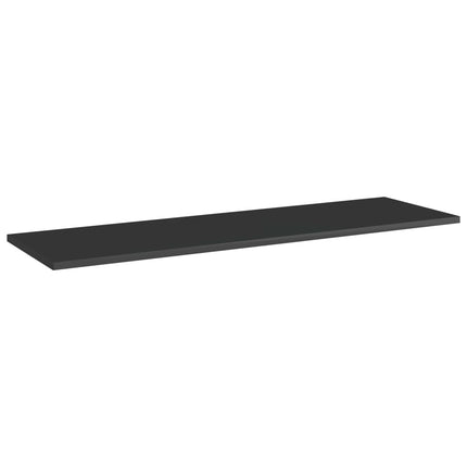 Ripiani per Libreria 4pz Nero Lucido 100x30x1,5cm Multistrato