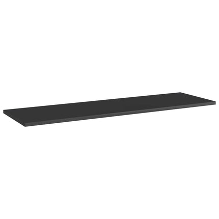 Ripiani per Libreria 8pz Nero Lucido 100x30x1,5cm Multistrato