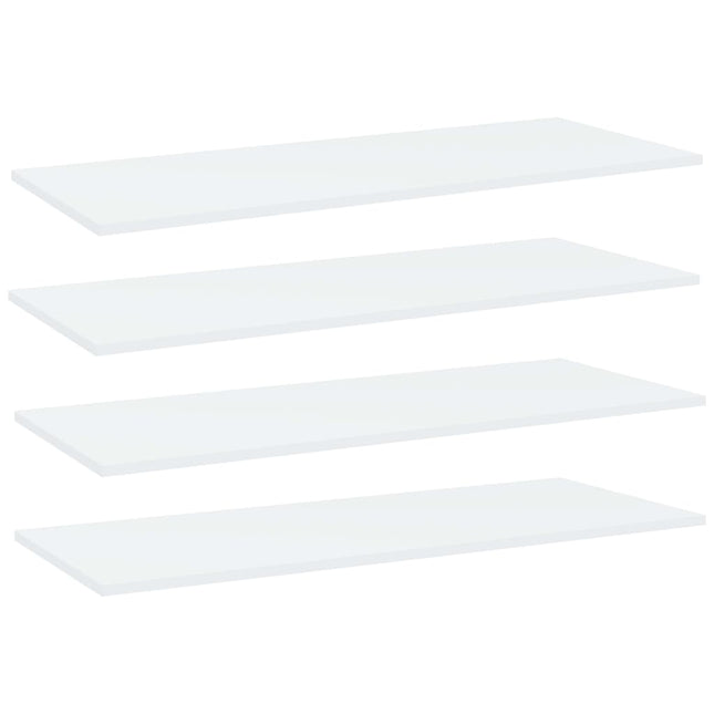Ripiani per Libreria 4pz Bianchi 100x40x1,5cm Legno Multistrato