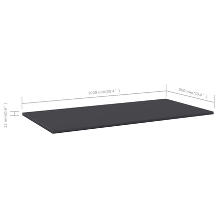 Ripiani per Libreria 4pz Grigi 100x50x1,5cm Legno Multistrato