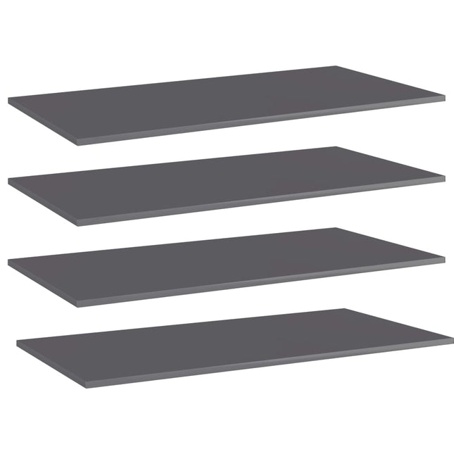 Ripiani per Libreria 4pz Grigio Lucido 100x50x1,5cm Multistrato