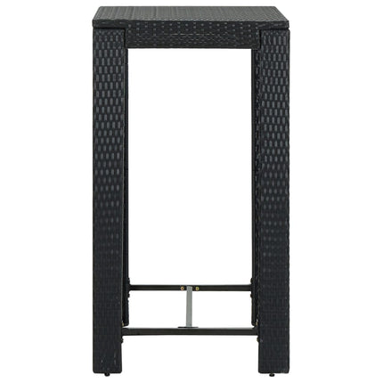 Set Bar da Giardino 5 pz con Cuscini Polyrattan Nero