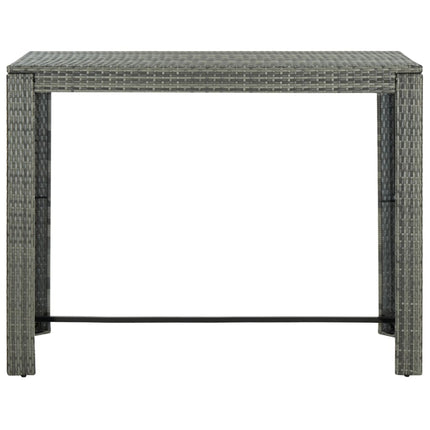 Set da Bar da Giardino 9 pz con Cuscini in Polyrattan Grigio