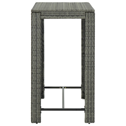 Set Bar da Giardino 5 pz con Cuscini in Polyrattan Grigio