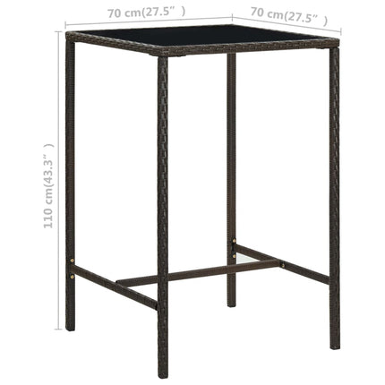 Set da Bar da Giardino 5 pz in Polyrattan Marrone