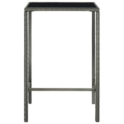 Set Bar da Giardino 5 pz in Polyrattan Grigio