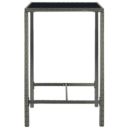 Set Bar da Giardino 5 pz in Polyrattan Grigio