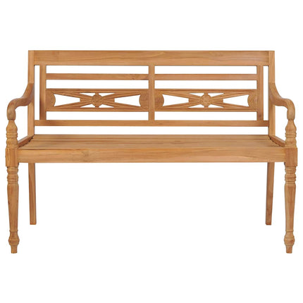 Panca Batavia con Cuscino Verde 120 cm in Massello di Teak