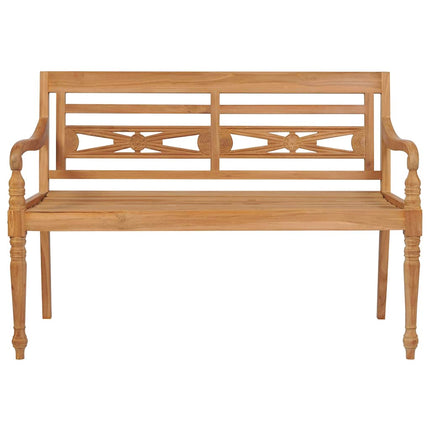 Panca Batavia con Cuscino Blu Reale 120 cm in Massello di Teak