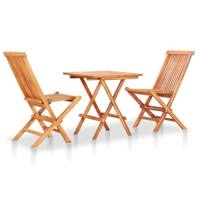 Set da Bistrot 3 pz con Cuscini Blu Reale in Massello di Teak