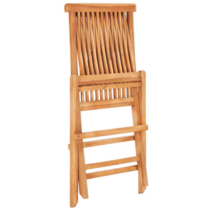 Set da Bistrot 3 pz con Cuscini Rossi in Legno Massello di Teak