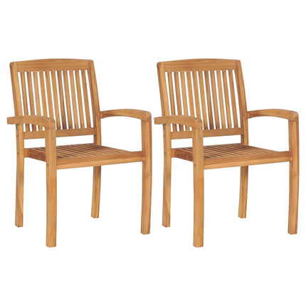 Sedie da Giardino 2 pz con Cuscini Rosso Vino in Teak Massello