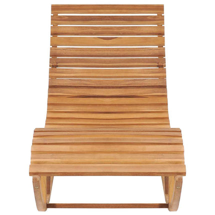 Lettino Prendisole a Dondolo con Cuscino in Massello di Teak