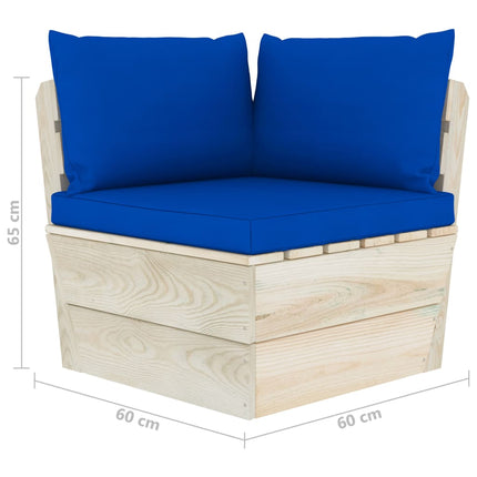 Divano da Giardino a 3 Posti su Pallet con Cuscini Legno Abete