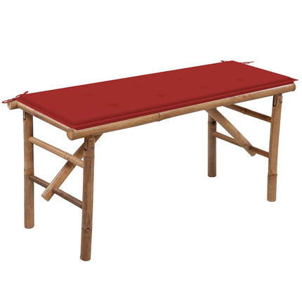 Panca da Giardino Pieghevole con Cuscino 118 cm in BambÃ¹