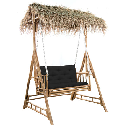 Dondolo da Giardino 2 Posti Cuscini Foglie di Palma 202cm BambÃƒÆ’Ã‚Â¹