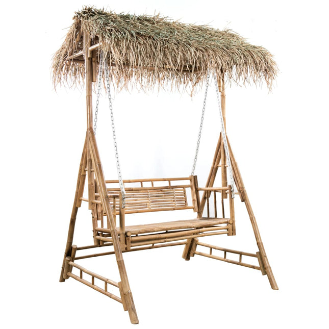 Dondolo da Giardino 2 Posti Cuscini Foglie di Palma 202cm BambÃƒÂ¹