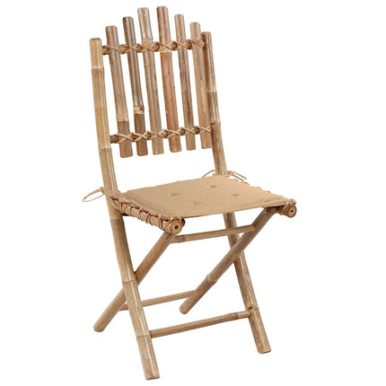 Set da Pranzo da Giardino 5 pz Pieghevole con Cuscini in BambÃƒÂ¹