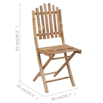 Set da Pranzo da Giardino 5 pz Pieghevole con Cuscini in BambÃƒÂ¹