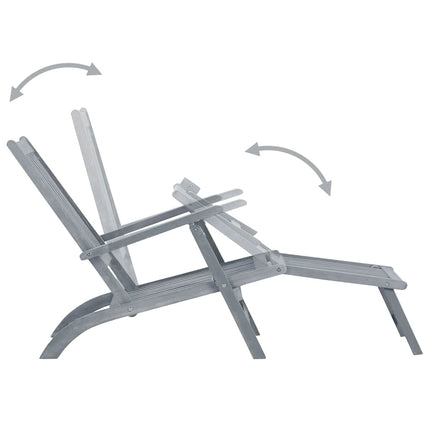 Sdraio da Esterni con Poggiapiedi e Cuscino Massello d'Acacia