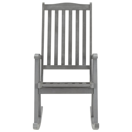 3064217 Rocking Chair with Cushions Grey Solid Acacia Wood (311845+47540)