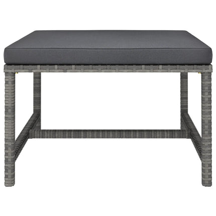 Set Divani da Giardino 5 pz con Cuscini in Polyrattan Grigio