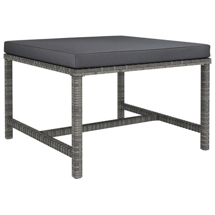 Set Divani da Giardino 11 pz con Cuscini in Polyrattan Grigio
