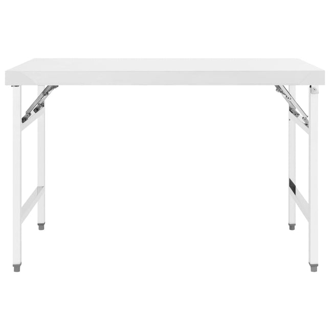 Tavolo da Lavoro Cucina Pieghevole 120x60x80 cm in Acciaio Inox