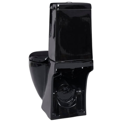 Vaso WC in Ceramica da Bagno Rotondo Base con Scarico Nero