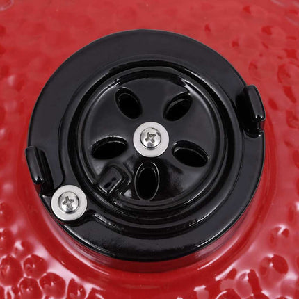Barbecue Affumicatore 2 in 1 Kamado in Ceramica 56 cm Rosso