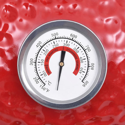 Barbecue Affumicatore 2 in 1 Kamado in Ceramica 56 cm Rosso