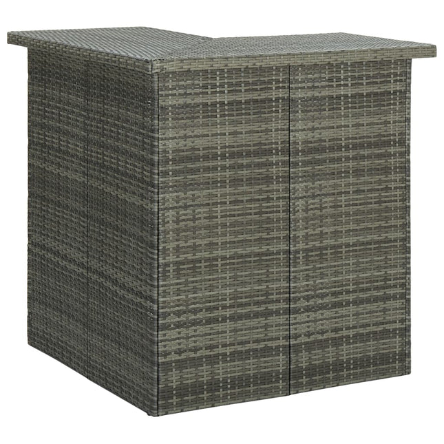 Set Bar da Giardino 4pz con Cuscini in Polyrattan Grigio