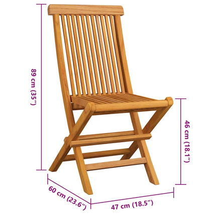 Sedie da Giardino con Cuscini Blu Reale 6 pz Massello di Teak