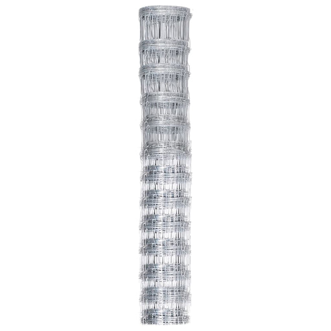 Recinzione da Giardino in Acciaio Zincato 50x1,25 m Argento