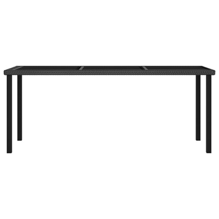 Set da Pranzo da Giardino 7 pz in Polyrattan Nero