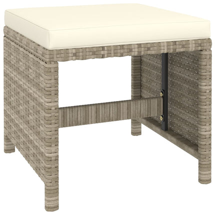 Set da Pranzo da Giardino 6 pz con Cuscini in Polyrattan Beige