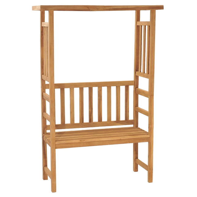 Panca da Giardino con Pergolato 115 cm Legno Massello di Teak