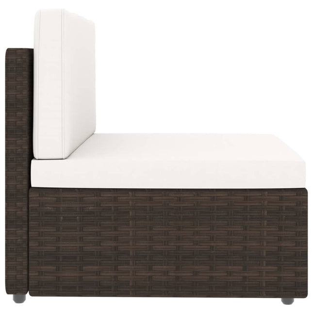 Set Divani da Giardino 12 pz con Cuscini in Polyrattan Marrone