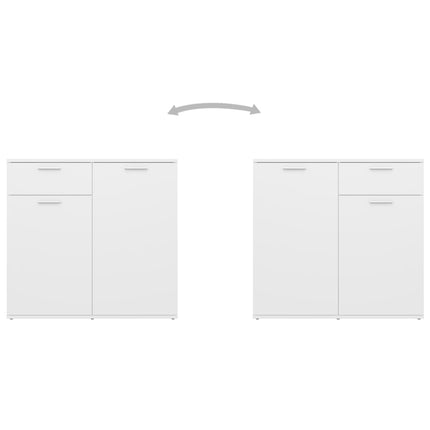 Credenza Bianca 80x36x75 cm in Legno Multistrato