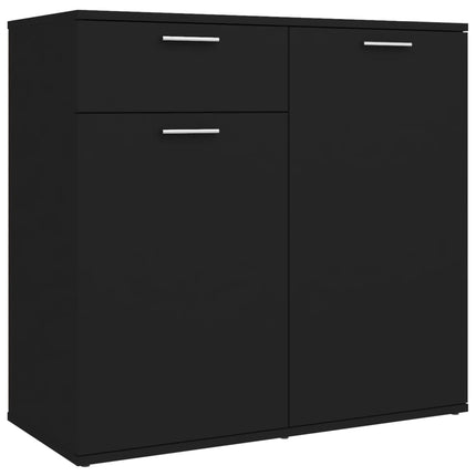 Credenza Nera 80x36x75 cm in Legno Multistrato