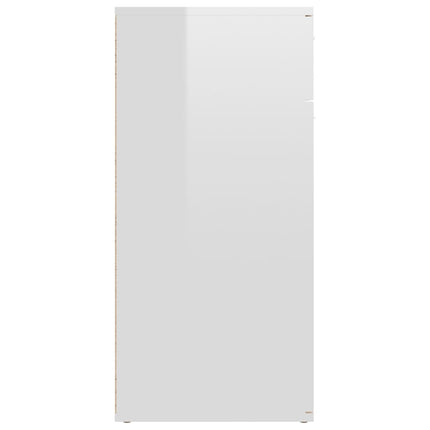 Credenza Bianco Lucido 80x36x75 cm in Legno Multistrato