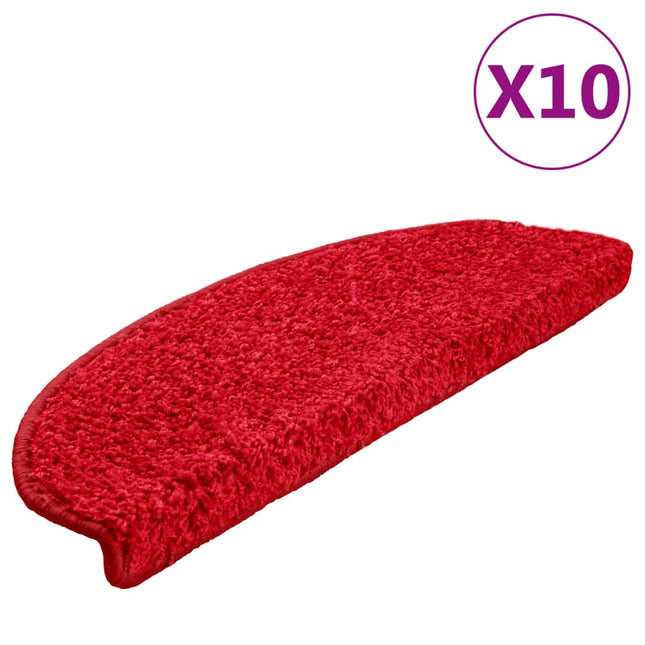 Tappetini per Scale 10 pz 65x21x4 cm Rossi